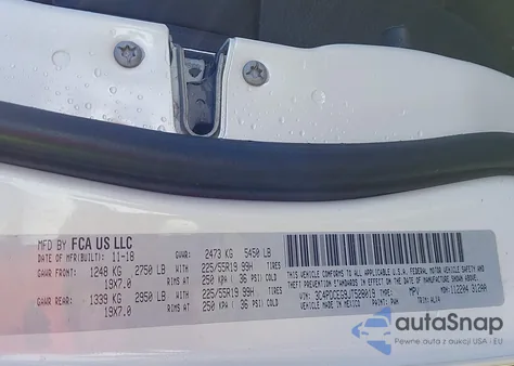 2018 Dodge Journey Gt z USA, uszkodzony, nr VIN 3C4PDCEG9JT528019